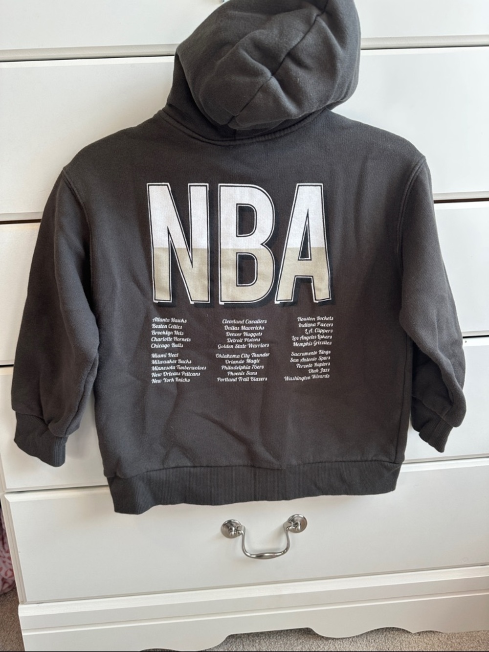 NBA Kids Gray Hoodie with White Basketball Logo - Picture 4 of 5